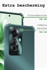 BASEY. Hoesje Geschikt voor Oppo Reno11 F Hoesje Siliconen Shock Proof Case Hoes Met Screenprotector - Hoes Geschikt voor Oppo Reno11 F Hoes Cover Case Shockproof - Transparant