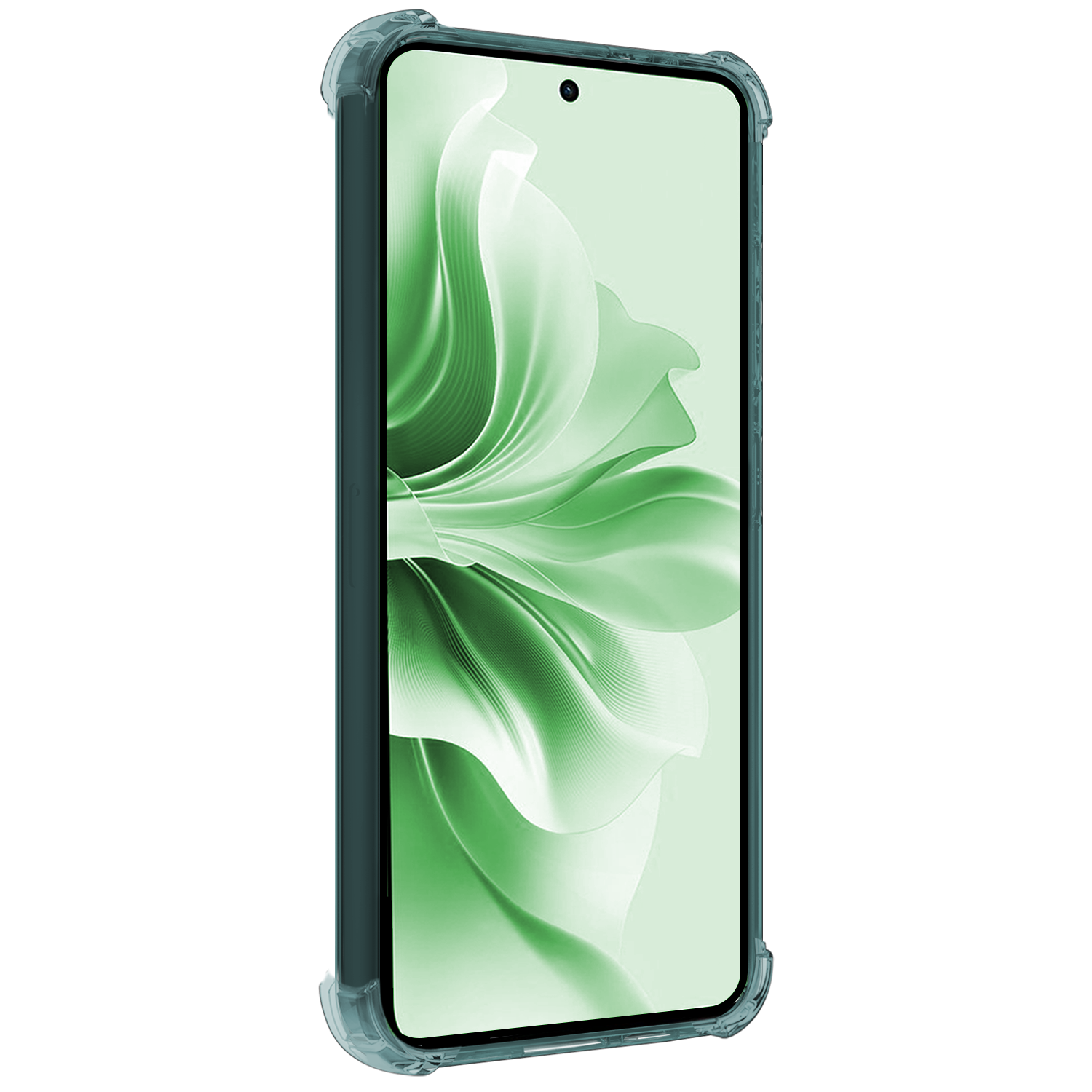 BASEY. Hoesje Geschikt voor Oppo Reno11 F Hoesje Siliconen Shock Proof Case Hoes Met Screenprotector - Hoes Geschikt voor Oppo Reno11 F Hoes Cover Case Shockproof - Transparant