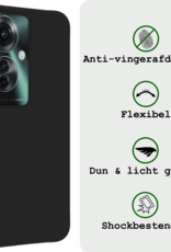 BASEY. Hoesje Geschikt voor Oppo Reno11 F Hoesje Siliconen Case Hoes - Hoes Geschikt voor Oppo Reno11 F Hoes Cover Case - Zwart