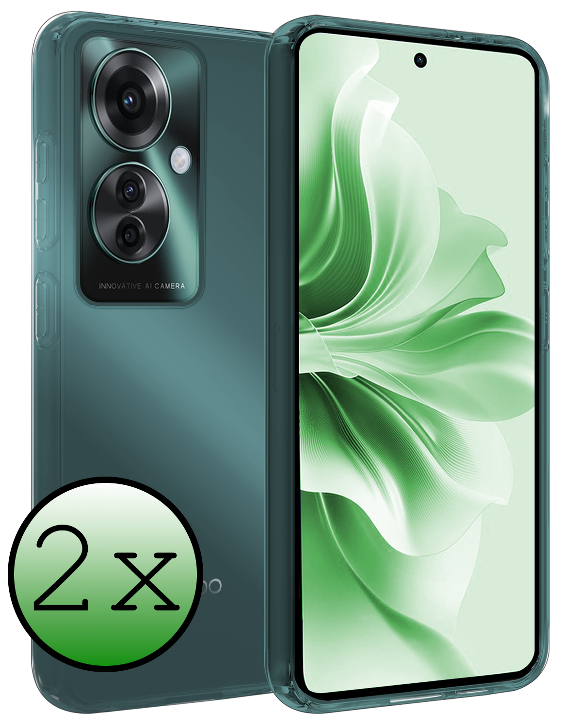 BASEY. Hoesje Geschikt voor Oppo Reno11 F Hoesje Siliconen Case Hoes - Hoes Geschikt voor Oppo Reno11 F Hoes Cover Case - Transparant - 2 PACK