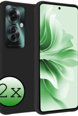 BASEY. Hoesje Geschikt voor Oppo Reno11 F Hoesje Siliconen Case Hoes - Hoes Geschikt voor Oppo Reno11 F Hoes Cover Case - Zwart - 2 PACK