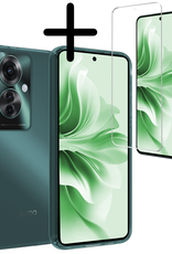 BASEY. Hoesje Geschikt voor Oppo Reno11 F Hoesje Siliconen Case Hoes Met Screenprotector - Hoes Geschikt voor Oppo Reno11 F Hoes Cover Case - Transparant