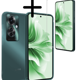 BASEY. BASEY. Oppo Reno11 F Hoesje Siliconen Met Screenprotector - Transparant