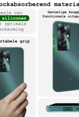 BASEY. Hoesje Geschikt voor Oppo Reno11 F Hoesje Siliconen Case Hoes Met Screenprotector - Hoes Geschikt voor Oppo Reno11 F Hoes Cover Case - Transparant
