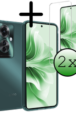 BASEY. Hoesje Geschikt voor Oppo Reno11 F Hoesje Siliconen Case Hoes Met 2x Screenprotector - Hoes Geschikt voor Oppo Reno11 F Hoes Cover Case - Transparant