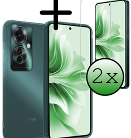 BASEY. BASEY. Oppo Reno11 F Hoesje Siliconen Met 2x Screenprotector - Transparant