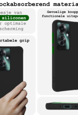 BASEY. Hoesje Geschikt voor Oppo Reno11 F Hoesje Siliconen Case Hoes Met 2x Screenprotector - Hoes Geschikt voor Oppo Reno11 F Hoes Cover Case - Zwart
