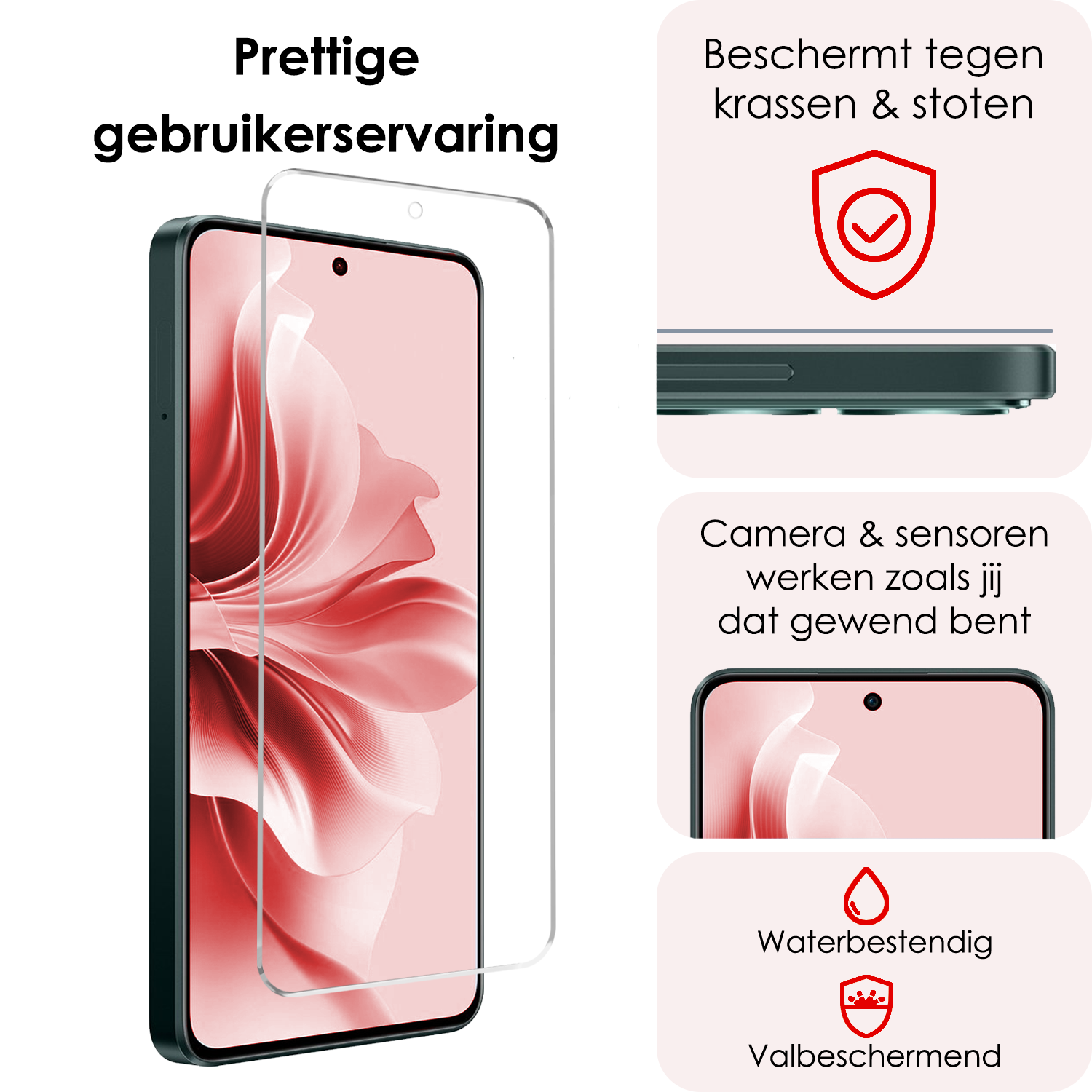 NoXx Screenprotector Geschikt voor Oppo Reno11 F Screenprotector Glas Gehard Tempered Glass - Screenprotector Geschikt voor Oppo Reno11 F Screen Protector Screen Cover - 3 PACK