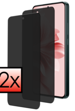 NoXx Screenprotector Geschikt voor Oppo Reno11 F Screenprotector Privacy Glas Gehard Full Cover - Screenprotector Geschikt voor Oppo Reno11 F Screenprotector Privacy Tempered Glass - 2 PACK