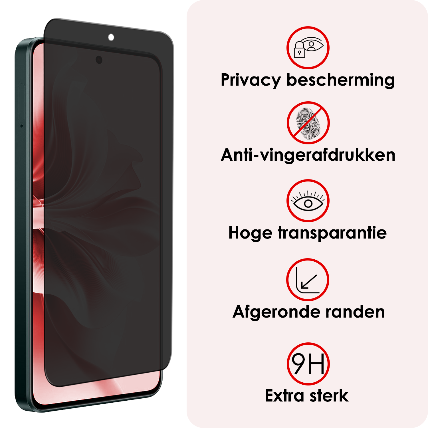 NoXx Screenprotector Geschikt voor Oppo Reno11 F Screenprotector Privacy Glas Gehard Full Cover - Screenprotector Geschikt voor Oppo Reno11 F Screenprotector Privacy Tempered Glass - 3 PACK