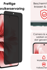 NoXx Screenprotector Geschikt voor Oppo Reno11 F Screenprotector Privacy Glas Gehard Full Cover - Screenprotector Geschikt voor Oppo Reno11 F Screenprotector Privacy Tempered Glass - 3 PACK