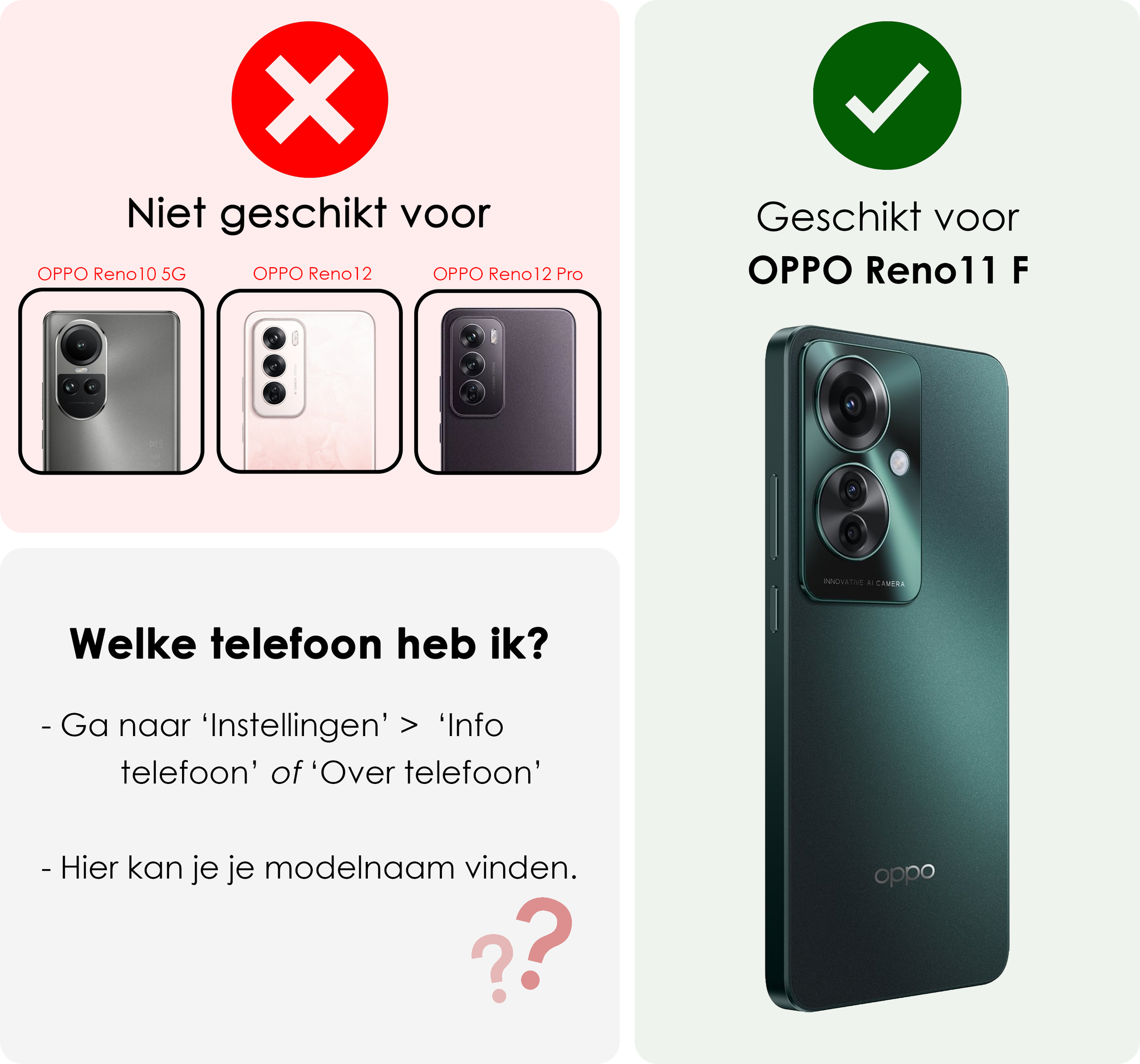 NoXx Hoesje Geschikt voor Oppo Reno11 F Hoesje Siliconen Shock Proof Case Hoes - Hoes Geschikt voor Oppo Reno11 F Hoes Cover Case Shockproof - Transparant