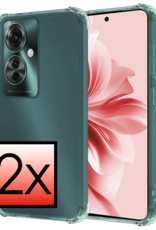 NoXx Hoesje Geschikt voor Oppo Reno11 F Hoesje Siliconen Shock Proof Case Hoes - Hoes Geschikt voor Oppo Reno11 F Hoes Cover Case Shockproof - Transparant - 2 PACK
