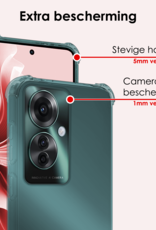 NoXx Hoesje Geschikt voor Oppo Reno11 F Hoesje Siliconen Shock Proof Case Hoes Met Screenprotector - Hoes Geschikt voor Oppo Reno11 F Hoes Cover Case Shockproof - Transparant