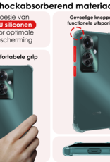 NoXx Hoesje Geschikt voor Oppo Reno11 F Hoesje Siliconen Shock Proof Case Hoes Met Screenprotector - Hoes Geschikt voor Oppo Reno11 F Hoes Cover Case Shockproof - Transparant