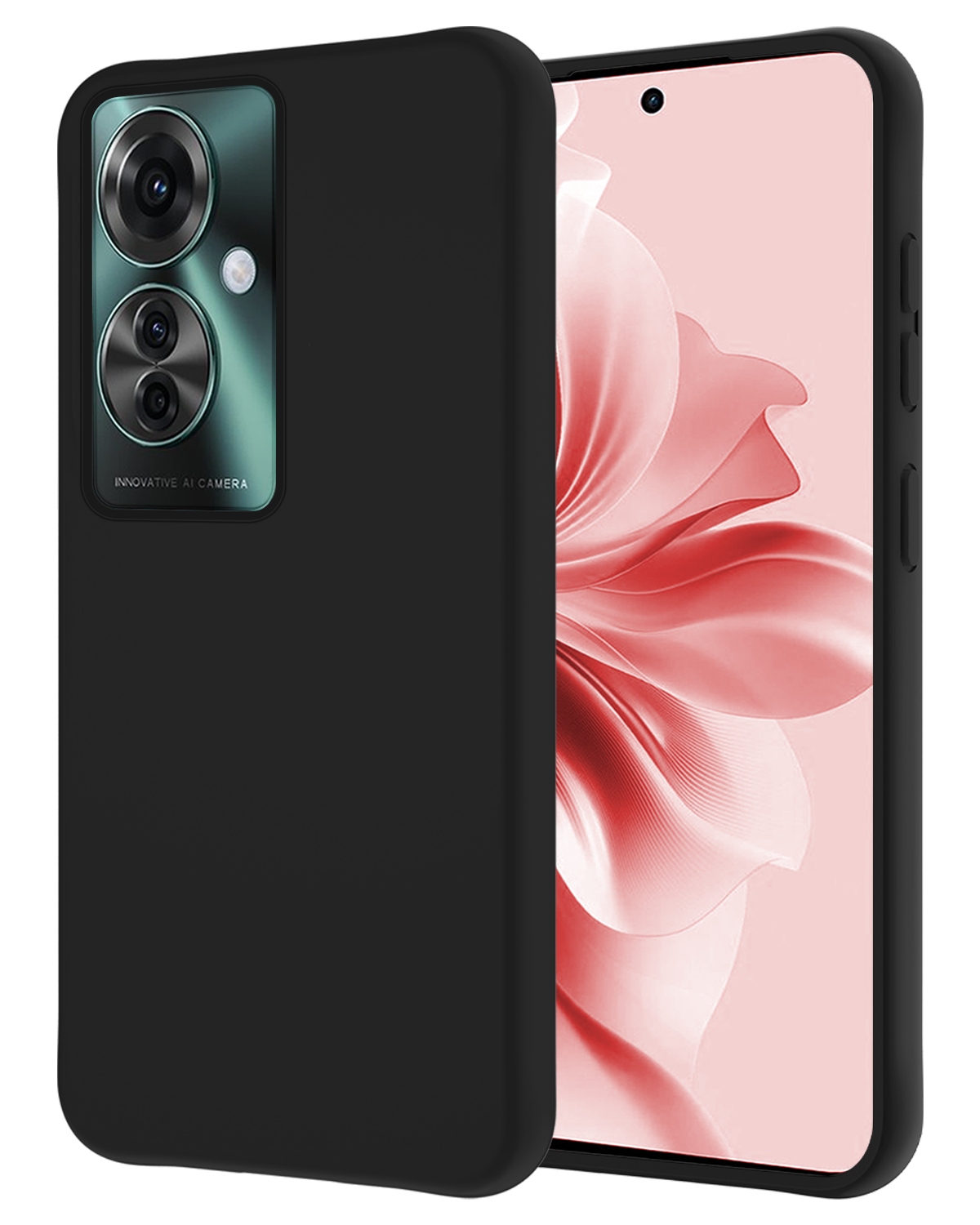 NoXx Hoesje Geschikt voor Oppo Reno11 F Hoesje Siliconen Case Hoes - Hoes Geschikt voor Oppo Reno11 F Hoes Cover Case - Zwart