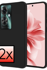 NoXx Hoesje Geschikt voor Oppo Reno11 F Hoesje Siliconen Case Hoes - Hoes Geschikt voor Oppo Reno11 F Hoes Cover Case - Zwart - 2 PACK