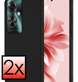 NoXx NoXx Oppo Reno11 F Hoesje Siliconen - Zwart - 2 PACK