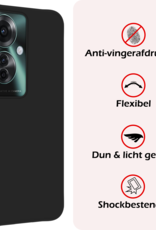 NoXx Hoesje Geschikt voor Oppo Reno11 F Hoesje Siliconen Case Hoes - Hoes Geschikt voor Oppo Reno11 F Hoes Cover Case - Zwart - 2 PACK