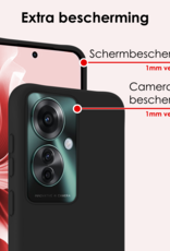 NoXx Hoesje Geschikt voor Oppo Reno11 F Hoesje Siliconen Case Hoes - Hoes Geschikt voor Oppo Reno11 F Hoes Cover Case - Zwart - 2 PACK