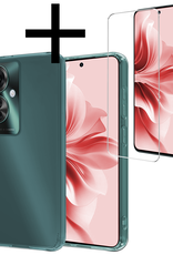 NoXx Hoesje Geschikt voor Oppo Reno11 F Hoesje Siliconen Case Hoes Met Screenprotector - Hoes Geschikt voor Oppo Reno11 F Hoes Cover Case - Transparant