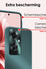 NoXx Hoesje Geschikt voor Oppo Reno11 F Hoesje Siliconen Case Hoes Met Screenprotector - Hoes Geschikt voor Oppo Reno11 F Hoes Cover Case - Transparant