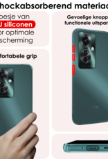 NoXx Hoesje Geschikt voor Oppo Reno11 F Hoesje Siliconen Case Hoes Met Screenprotector - Hoes Geschikt voor Oppo Reno11 F Hoes Cover Case - Transparant