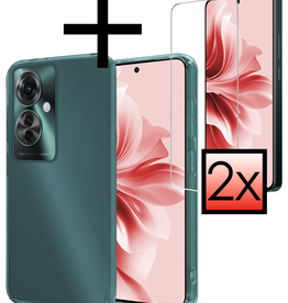 NoXx NoXx Oppo Reno11 F Hoesje Siliconen Met 2x Screenprotector - Transparant
