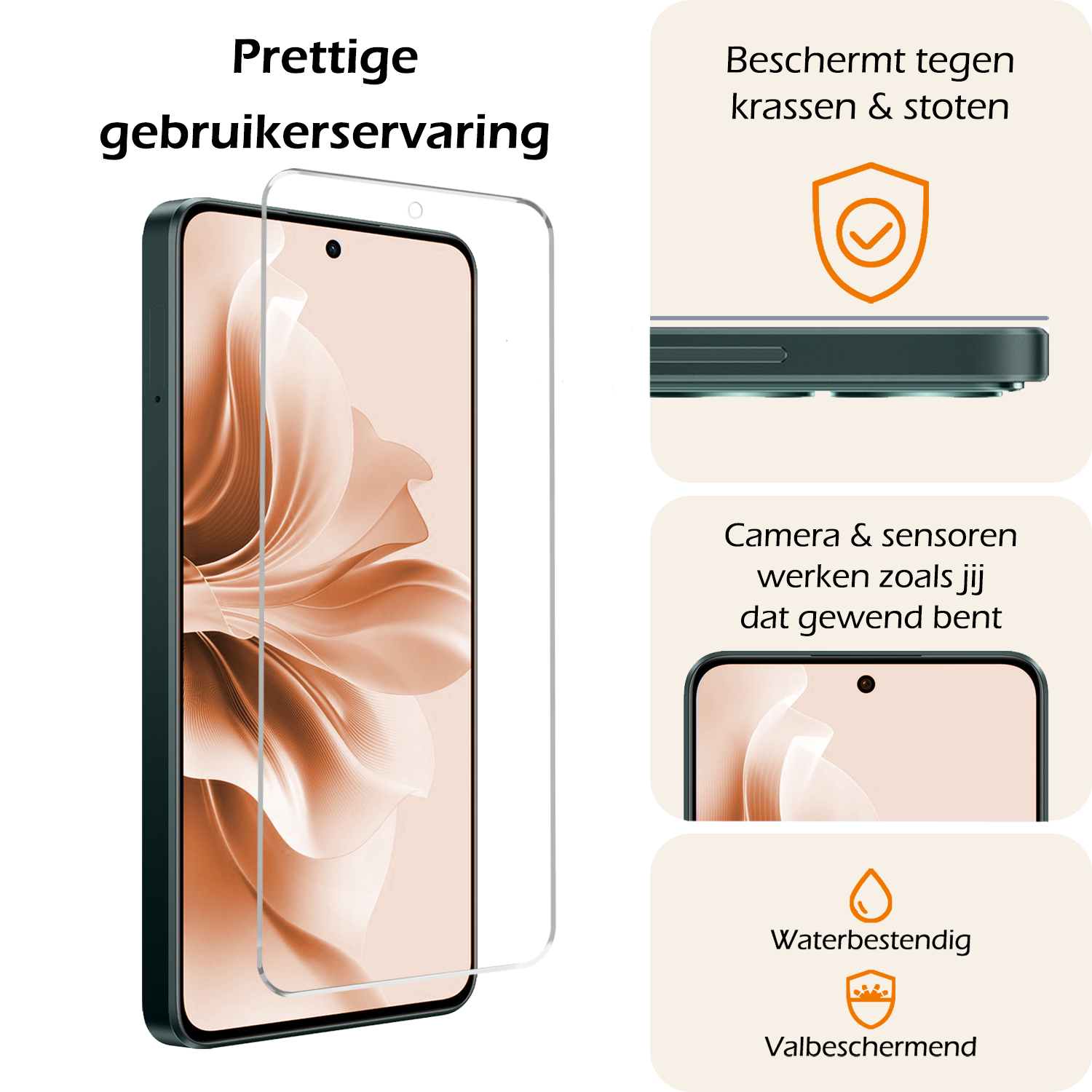 Nomfy Screenprotector Geschikt voor Oppo Reno11 F Screenprotector Glas Gehard Tempered Glass - Screenprotector Geschikt voor Oppo Reno11 F Screen Protector Screen Cover - 2 PACK