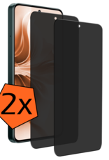 Nomfy Screenprotector Geschikt voor Oppo Reno11 F Screenprotector Privacy Glas Gehard Full Cover - Screenprotector Geschikt voor Oppo Reno11 F Screenprotector Privacy Tempered Glass - 2 PACK