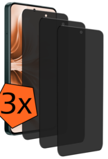 Nomfy Screenprotector Geschikt voor Oppo Reno11 F Screenprotector Privacy Glas Gehard Full Cover - Screenprotector Geschikt voor Oppo Reno11 F Screenprotector Privacy Tempered Glass - 3 PACK