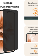 Nomfy Screenprotector Geschikt voor Oppo Reno11 F Screenprotector Privacy Glas Gehard Full Cover - Screenprotector Geschikt voor Oppo Reno11 F Screenprotector Privacy Tempered Glass - 3 PACK