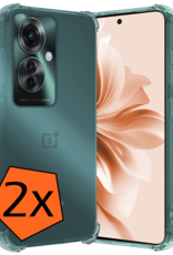 Nomfy Hoesje Geschikt voor Oppo Reno11 F Hoesje Siliconen Shock Proof Case Hoes - Hoes Geschikt voor Oppo Reno11 F Hoes Cover Case Shockproof - Transparant - 2 PACK