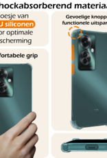 Nomfy Hoesje Geschikt voor Oppo Reno11 F Hoesje Siliconen Shock Proof Case Hoes - Hoes Geschikt voor Oppo Reno11 F Hoes Cover Case Shockproof - Transparant - 2 PACK