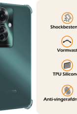 Nomfy Hoesje Geschikt voor Oppo Reno11 F Hoesje Siliconen Shock Proof Case Hoes Met Screenprotector - Hoes Geschikt voor Oppo Reno11 F Hoes Cover Case Shockproof - Transparant
