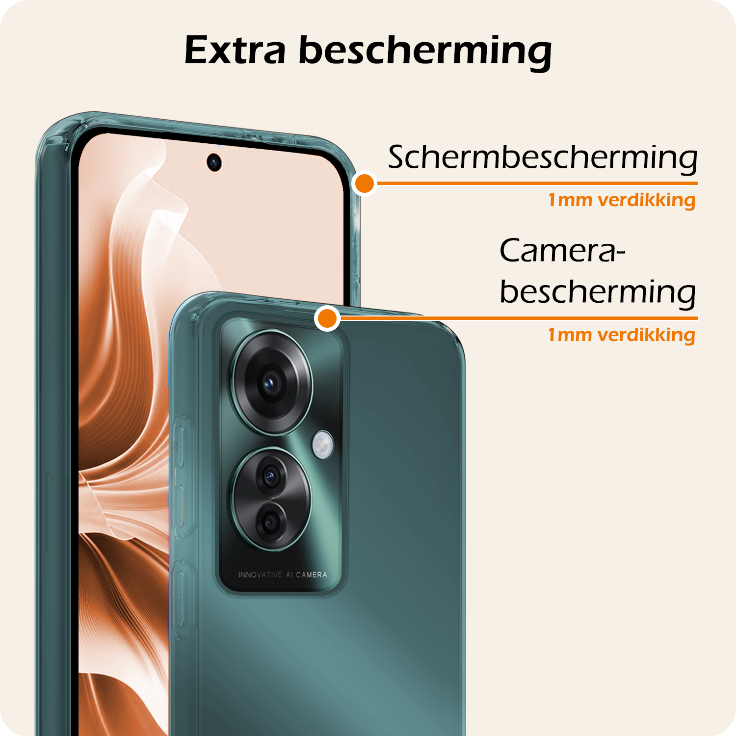 Nomfy Hoesje Geschikt voor Oppo Reno11 F Hoesje Siliconen Case Hoes - Hoes Geschikt voor Oppo Reno11 F Hoes Cover Case - Transparant