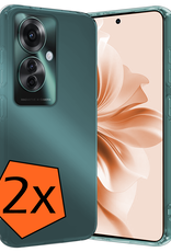 Nomfy Hoesje Geschikt voor Oppo Reno11 F Hoesje Siliconen Case Hoes - Hoes Geschikt voor Oppo Reno11 F Hoes Cover Case - Transparant - 2 PACK