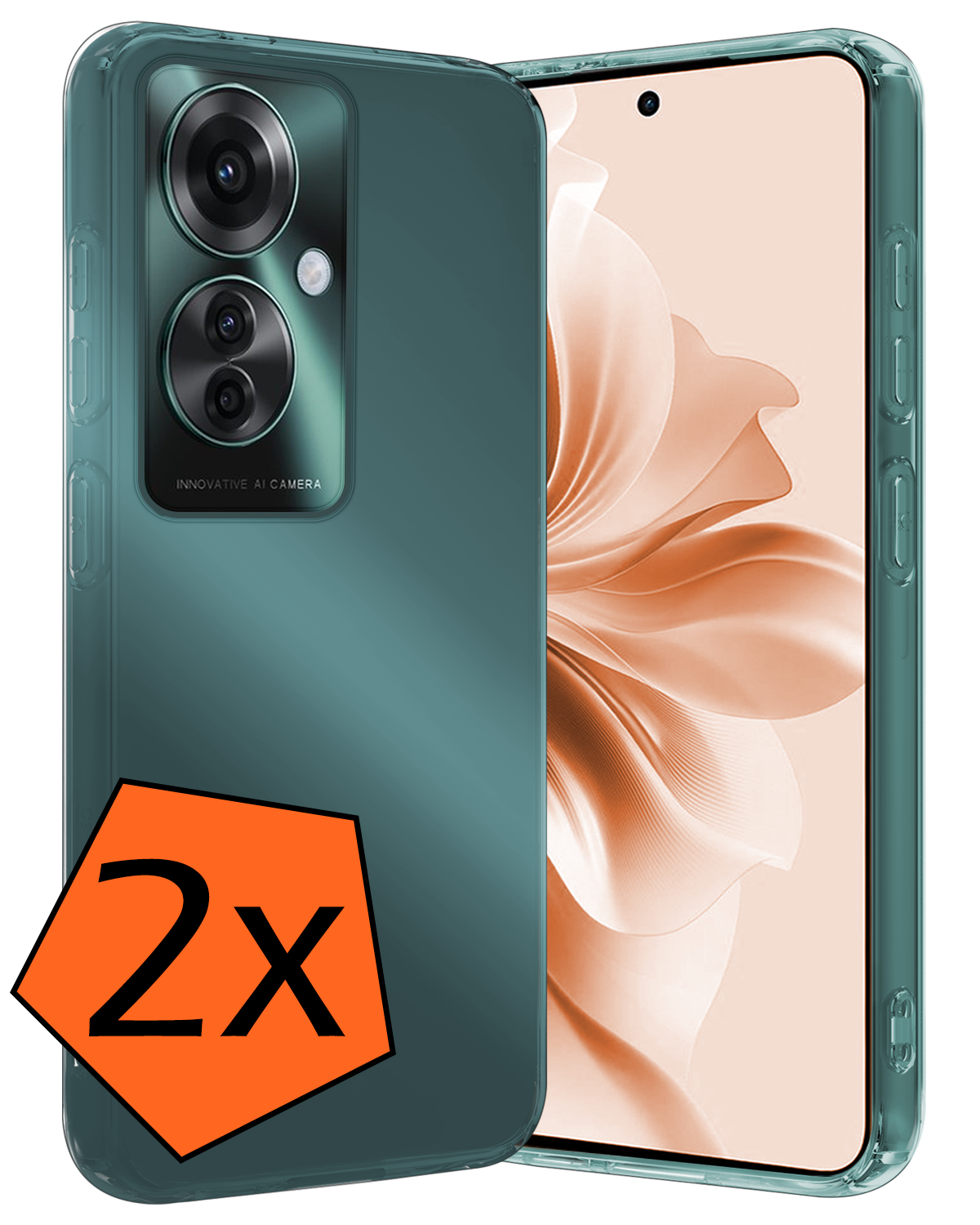 Nomfy Hoesje Geschikt voor Oppo Reno11 F Hoesje Siliconen Case Hoes - Hoes Geschikt voor Oppo Reno11 F Hoes Cover Case - Transparant - 2 PACK