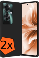 Nomfy Hoesje Geschikt voor Oppo Reno11 F Hoesje Siliconen Case Hoes - Hoes Geschikt voor Oppo Reno11 F Hoes Cover Case - Zwart - 2 PACK