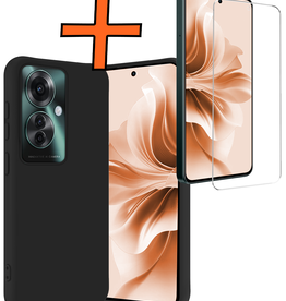Nomfy Nomfy Oppo Reno11 F Hoesje Siliconen Met Screenprotector - Zwart