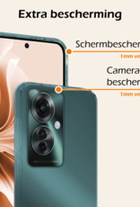 Nomfy Hoesje Geschikt voor Oppo Reno11 F Hoesje Siliconen Case Hoes Met 2x Screenprotector - Hoes Geschikt voor Oppo Reno11 F Hoes Cover Case - Transparant