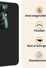 Nomfy Hoesje Geschikt voor Oppo Reno11 F Hoesje Siliconen Case Hoes Met 2x Screenprotector - Hoes Geschikt voor Oppo Reno11 F Hoes Cover Case - Zwart