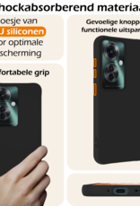 Nomfy Hoesje Geschikt voor Oppo Reno11 F Hoesje Siliconen Case Hoes Met 2x Screenprotector - Hoes Geschikt voor Oppo Reno11 F Hoes Cover Case - Zwart