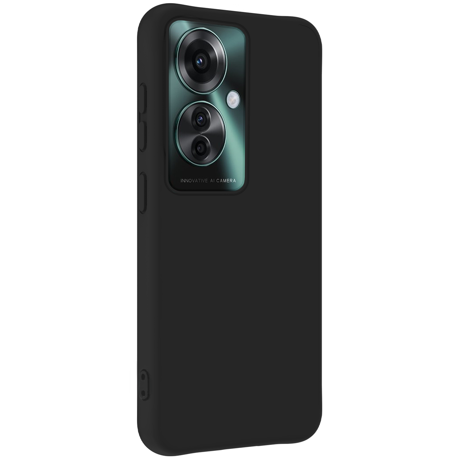 Nomfy Hoesje Geschikt voor Oppo Reno11 F Hoesje Siliconen Case Hoes Met 2x Screenprotector - Hoes Geschikt voor Oppo Reno11 F Hoes Cover Case - Zwart