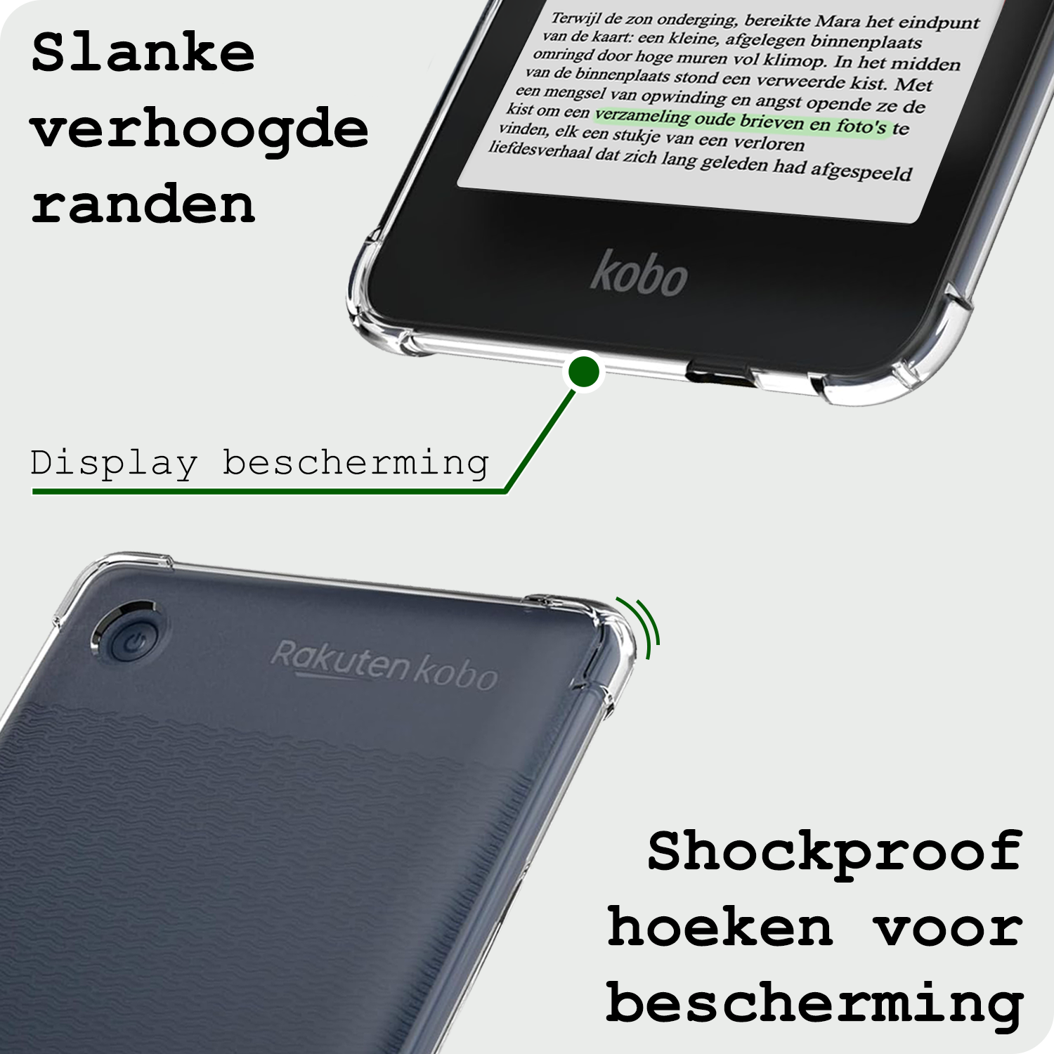 BASEY. Hoesje Geschikt voor Kobo Clara Colour Tablethoes Shockbestendig Back Cover Siliconen Tablet Case - Transparant