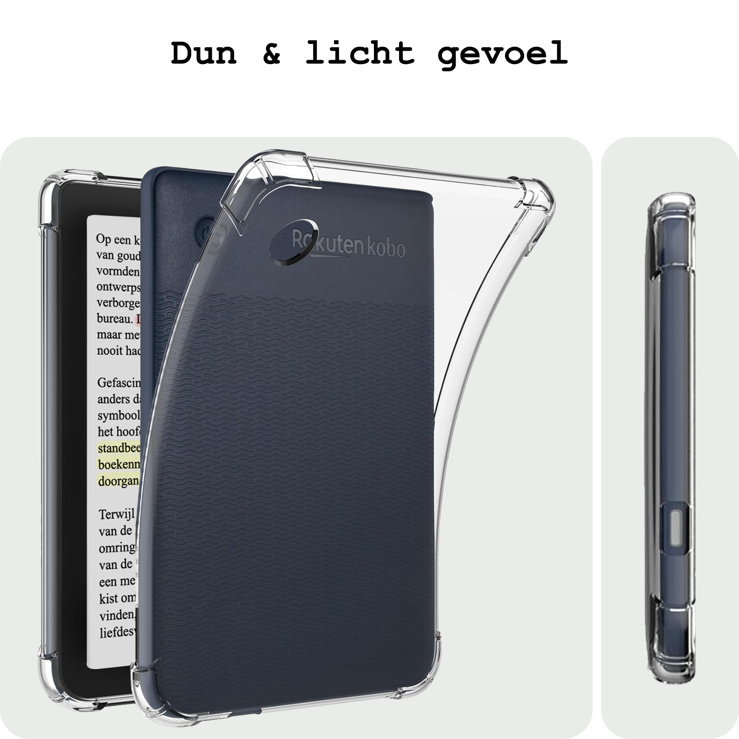 BASEY. Hoesje Geschikt voor Kobo Clara Colour Tablethoes Shockbestendig Back Cover Siliconen Tablet Case - Transparant