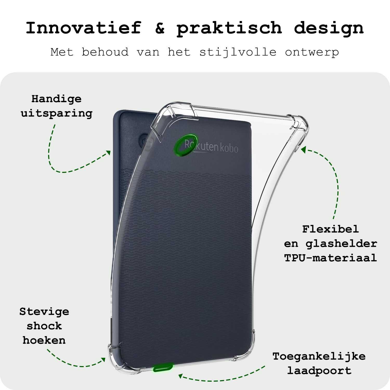 BASEY. Hoesje Geschikt voor Kobo Clara Colour Tablethoes Shockbestendig Back Cover Siliconen Tablet Case Met Screenprotector - Transparant