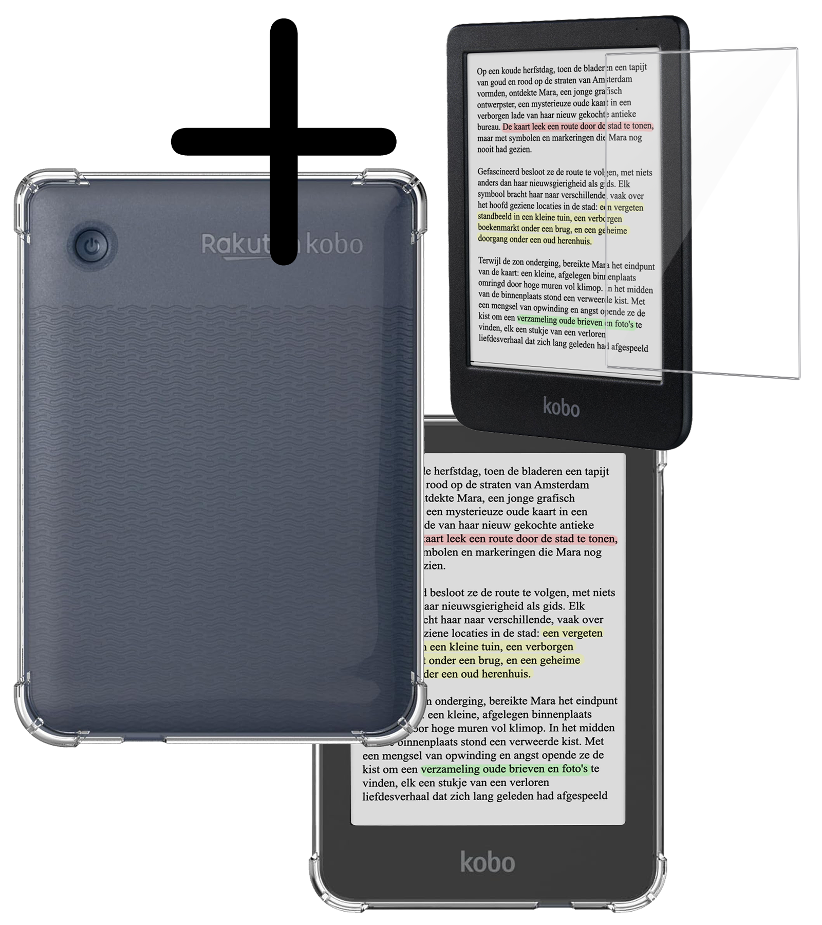 BASEY. Hoesje Geschikt voor Kobo Clara Colour Tablethoes Shockbestendig Back Cover Siliconen Tablet Case Met Screenprotector - Transparant