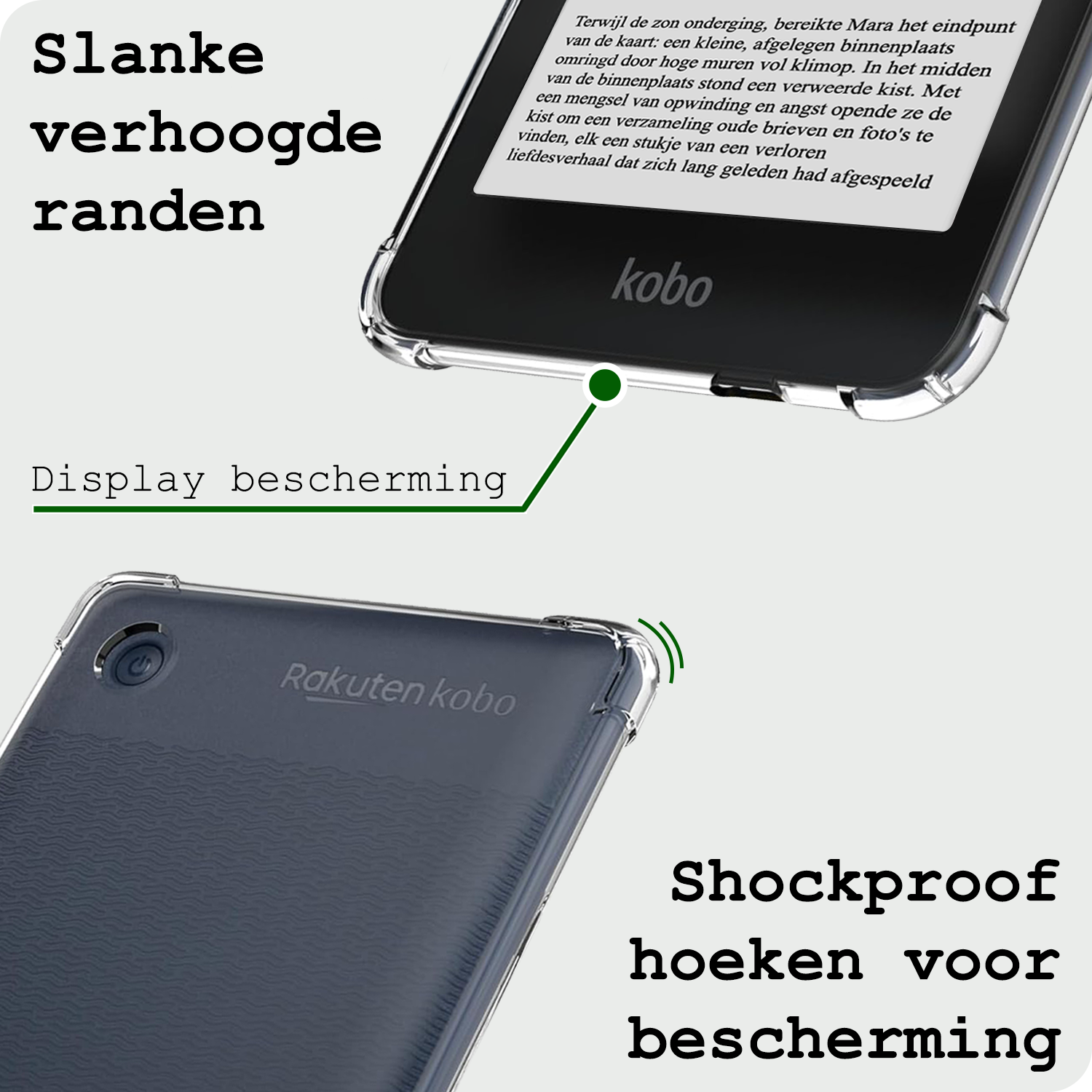BASEY. Hoesje Geschikt voor Kobo Clara BW Tablethoes Shockbestendig Back Cover Siliconen Tablet Case - Transparant