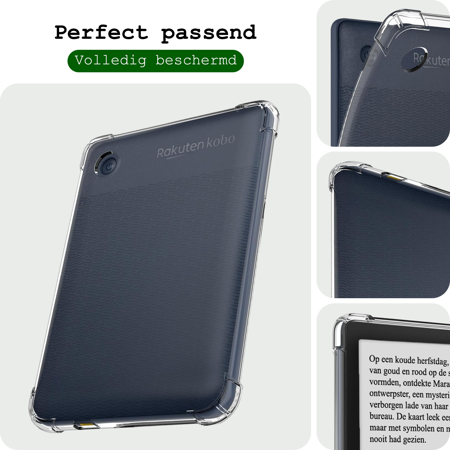 BASEY. Hoesje Geschikt voor Kobo Clara BW Tablethoes Shockbestendig Back Cover Siliconen Tablet Case Met Screenprotector - Transparant